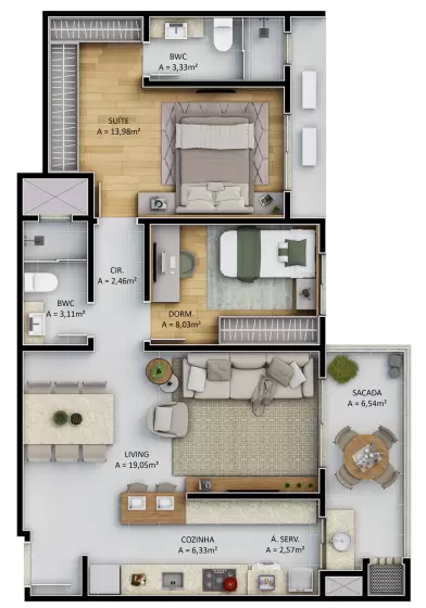 planta Apartamento Final 3 e 6