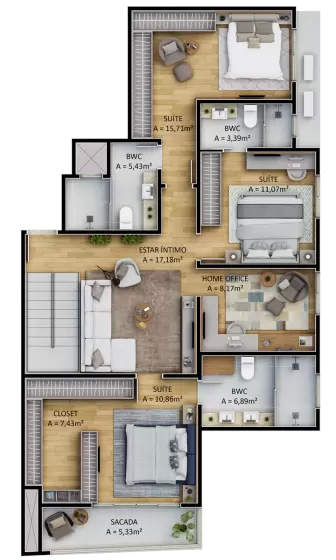 planta Apartamento Duplex Final 2 - Inferior