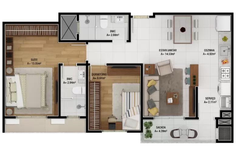 planta Apartamento final 3 e 6