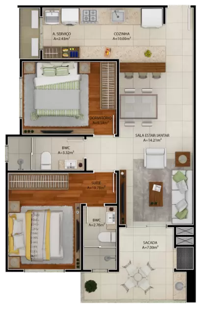 planta Apartamento final 1 e 2